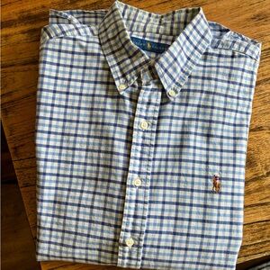 Men’s Ralph Lauren Blue and White Plaid Shirt